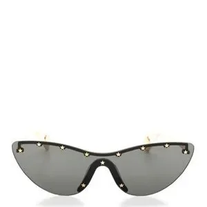 GUCCI  Metal Rimless Star Studded 90mm Cat Eye GG0666S Sunglasses Black Gold Gucci Metal Rimless Star Studded Monogram 90mm Cat Eye  main image 2